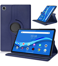 Ntech Lenovo M10 Plus 10.3 TB - X608 hoes Draaibare Book Multi stand Case Cover Donker Blauw