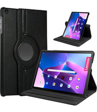 Ntech Lenovo Tab M10 Plus 3rd Gen 2022 hoes Draaibare Book Multi stand Case Cover Zwart