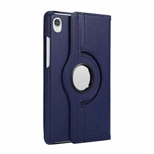 Ntech Hoes Geschikt voor Lenovo Tab M8 3rd Gen 2022 hoes Draaibare Book Multi stand Donker Blauw - Hoes Geschikt voor Lenovo Tab M8 HD LTE 2021Case Cover
