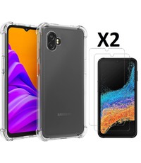 Ntech Samsung Xcover 6 Pro Hoesje transparant Anti Shock silicone hoesje