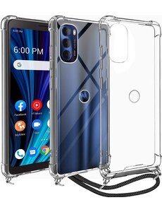 Ntech Motorola Moto G62 5G Hoesje transparant silicone met Koord