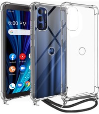 Ntech Motorola Moto G52 Hoesje transparant silicone met Koord