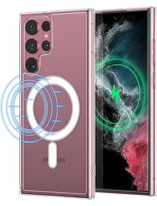 Ntech Samsung S21 Ultra Hoesje Transparant met Oplaadfunctie