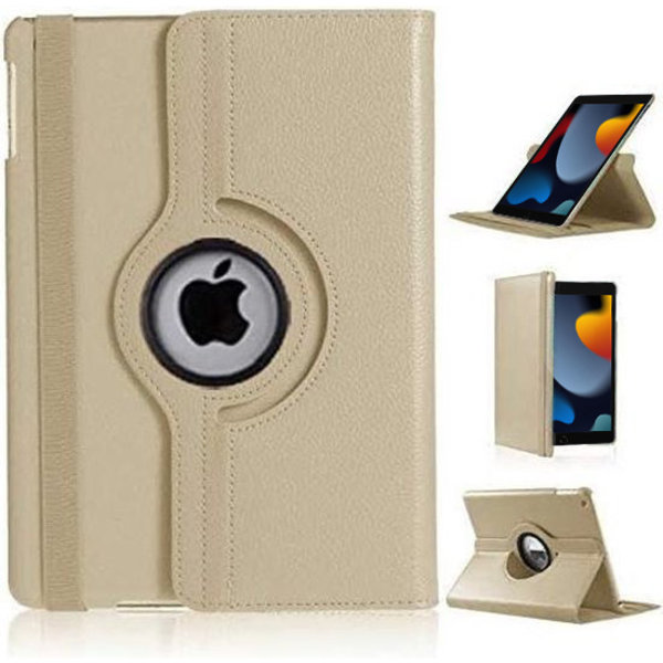 Ntech Hoes geschikt voor iPad 2021 / 2020 / 2019 (9e/8e/7e Generatie / 10.2 inch) - 360° draaibare Bookcase - Goud