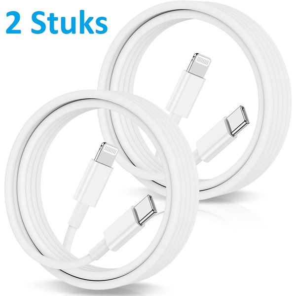 Ntech USB C - oplader kabel -1m Geschikt voor iPhone 12/13/14 - 2 pack