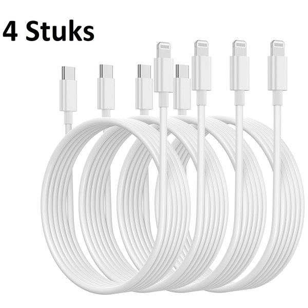 Ntech USB C kabel - oplader kabel -1m Geschikt voor iPhone  4 Pack