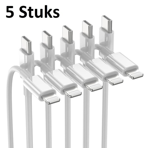 Ntech USB C Oplaadkabel -1m Geschikt voor iPhone 12/13/14 - 5 Pack
