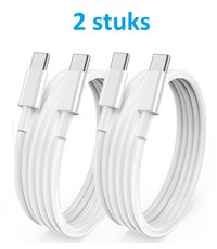Ntech usb a naar usb c kabel - usb c kabel - Oplaadkabel Samsung 1meter - 2 stuks Wit