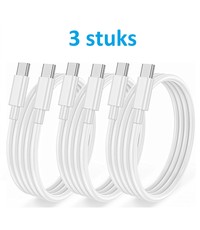 Ntech usb a naar usb c kabel - usb c kabel - Oplaadkabel Samsung 1meter - 3 stuks Wit