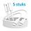 Ntech usb a naar usb c kabel - usb c kabel - Oplaadkabel Geschikt voor Samsung 1meter - 5 stuks Wit