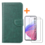 Ntech Samsung A54 hoesje bookcase Groen - Galaxy A54 5G bookcase portemonnee hoesje - Samsung A54 screenprotector / 2X Beschermglas