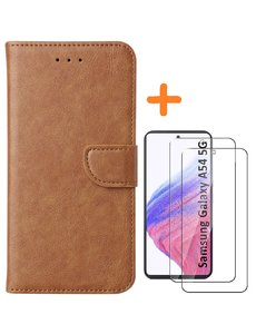 Ntech Samsung A54 hoesje bookcase Bruin