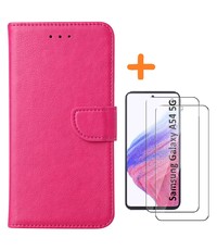 Ntech Samsung A54 hoesje bookcase Roze