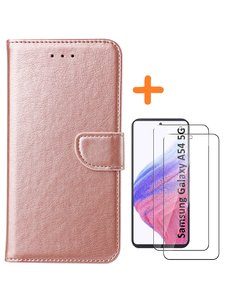 Ntech Samsung A54 hoesje bookcase Rose Goud