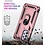 Ntech Hoesje Geschikt Voor Samsung Galaxy A33 Hoesje Anti-Shock Hybrid Armor hoesje Rose Goud - Hoesje Geschikt Voor Samsung Galaxy A33 5G kickstand Ring houder TPU backcover hoesje - met screenprotector Galaxy A33 5G - 2 pack
