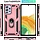 Ntech Hoesje Geschikt Voor Samsung Galaxy A33 Hoesje Anti-Shock Hybrid Armor hoesje Rose Goud - Hoesje Geschikt Voor Samsung Galaxy A33 5G kickstand Ring houder TPU backcover hoesje - met screenprotector Galaxy A33 5G - 2 pack