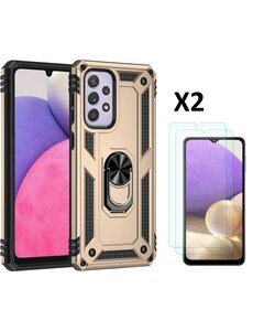 Ntech Samsung Galaxy A33 Hoesje Anti-Shock Hybrid Armor hoesje Goud