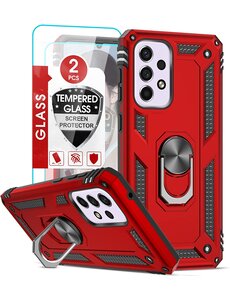Ntech Samsung Galaxy A33 Hoesje Anti-Shock Hybrid Armor hoesje Rood
