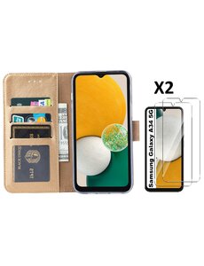 Ntech Samsung A34 5G hoesje bookcase Goud