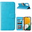 Ntech Samsung A34 5G hoesje bookcase Blauw - Samsung Galaxy A34 bookcase portemonnee hoesje - Samsung A34 screenprotector / 2X Beschermglas