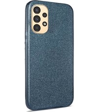 Ntech Samsung Galaxy A04 hoesje glitter colour case backcover Zwart