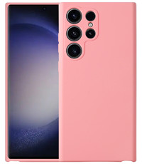 Ntech Samsung Galaxy S23 Ultra hoesje suede backcover – Roze