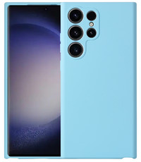 Ntech Samsung Galaxy S23 Ultra hoesje suede backcover – Blauw