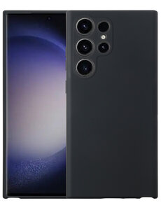 Ntech Samsung Galaxy S23 Ultra hoesje suede backcover – Zwart