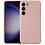 Ntech Hoesje Geschikt Voor Samsung Galaxy S23 Plus hoesje siliconen suède backcover met microvezel laag – Licht Roze