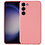 Ntech Hoesje Geschikt Voor Samsung Galaxy S23 Plus hoesje siliconen suède backcover met microvezel laag – Roze