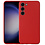 Ntech Hoesje Geschikt Voor Samsung Galaxy S23 Plus hoesje siliconen suède backcover met microvezel laag – Rood