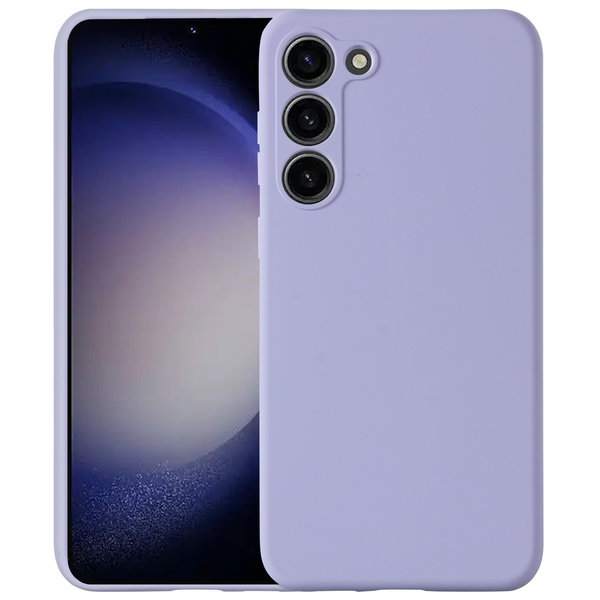 Ntech Hoesje Geschikt Voor Samsung Galaxy S23 Plus hoesje siliconen suède backcover met microvezel laag – Lila