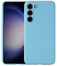 Ntech Samsung Galaxy S23 Plus hoesje siliconen suede backcover – Blauw