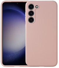 Ntech Samsung Galaxy S23 hoesje siliconen suede backcover – Licht Roze