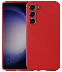 Ntech Samsung Galaxy S23 hoesje siliconen suede backcover – Rood