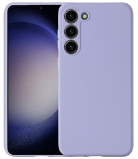 Ntech Samsung Galaxy S23 hoesje siliconen suede backcover – Lila