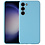 Ntech Hoesje Geschikt Voor Samsung Galaxy S23 hoesje siliconen suède backcover met microvezel laag – Blauw