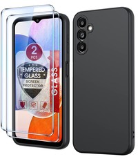 Ntech Samsung A14 Hoesje siliconen Zwart zacht siliconen hoesje TPU backcove