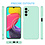 Ntech Hoesje Geschikt Voor Samsung Galaxy A14 Hoesje siliconen Mint Groen zacht siliconen hoesje TPU backcover - Met Screenprotector - 2 stuks