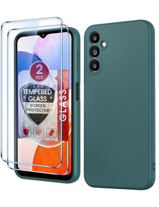 Ntech Samsung A14 Hoesje siliconen Pine Groen zacht siliconen hoesje TPU backcover