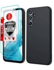 Ntech Samsung A54 Hoesje siliconen Zwart zacht siliconen hoesje TPU backcover