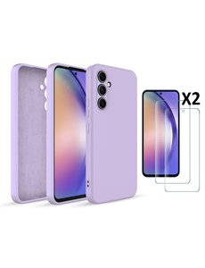 Ntech Samsung A54 Hoesje siliconen Lila zacht siliconen hoesje TPU backcover