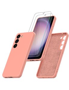 Ntech Samsung S23 Plus Hoesje siliconen Licht Roze zacht siliconen hoesje TPU backcover