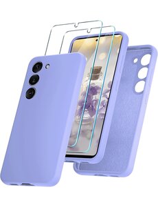 Ntech Samsung S23 Plus Hoesje siliconen Lila zacht siliconen hoesje TPU backcover
