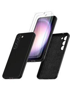 Ntech Samsung S23 Plus Hoesje siliconen Zwart zacht siliconen hoesje TPU backcover