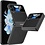 Ntech Hoesje Geschikt Voor Samsung Galaxy Z Flip 4 Hoesje geborsteld Shockproof Zwart - Hoesje Geschikt Voor Samsung Galaxy Z Flip 4 hoesje brushed cover