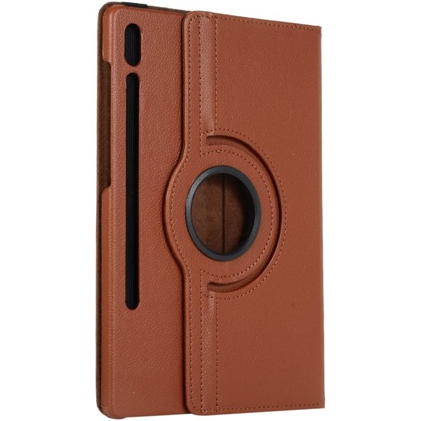 Ntech Hoesje Geschikt Voor Samsung Galaxy Tab S8 Plus hoes Draaibare Book Case Cover Bruin - Hoesje Geschikt Voor Samsung Galaxy Tab S8 Plus hoesje 2022/ Tab S7 FE 2021/Tab S7 Plus 2020 hoesje -Tablet Hoes 12.4 Inch