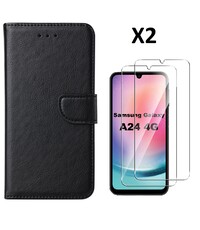 Ntech Samsung A24  hoesje bookcase Zwart