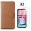 Ntech Hoesje Geschikt Voor Samsung Galaxy A24 hoesje bookcase portemonnee Met 2x screenprotector / Beschermglas - Bruin