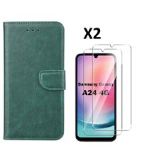 Ntech Samsung A24 hoesje bookcase Groen